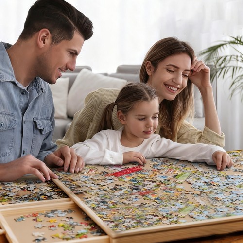 Wooden jigsaw puzzle - jigsaw, board