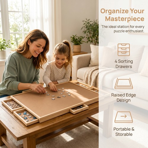 Wooden jigsaw puzzle - puzzle, board