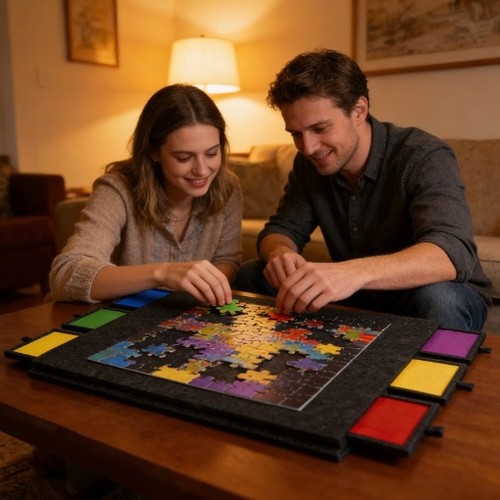 Felt jigsaw puzzle - puzzle, board