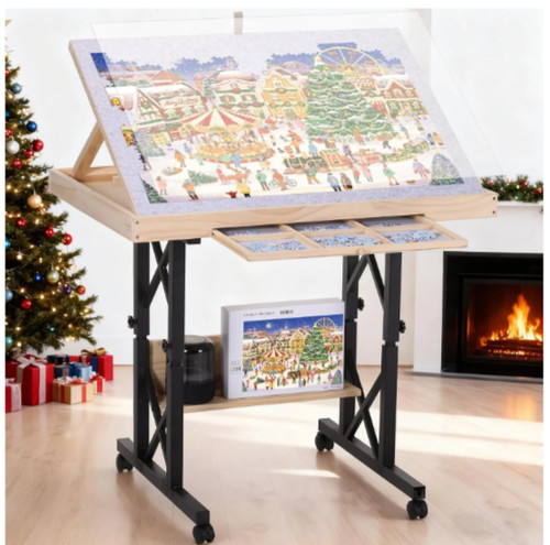 1500 pieces puzzle - pieces, table